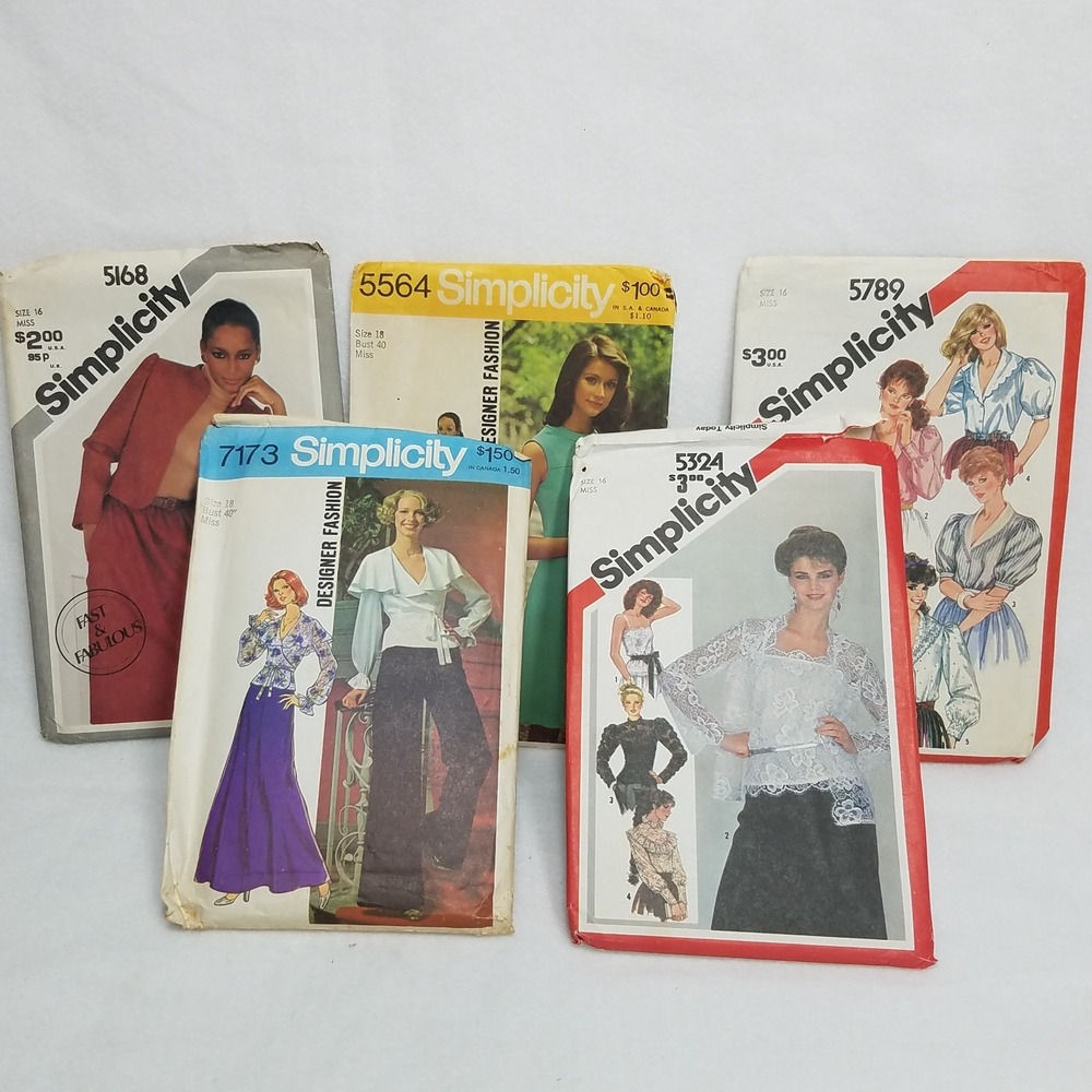 Vtg 40s 50s Simplicity Sewing Patterns Lot 5 Uncut Dress Blouse Skirt Suit 1950